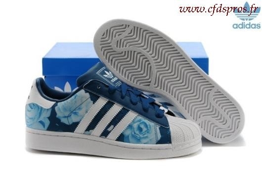 superstar adidas blanche et bleu