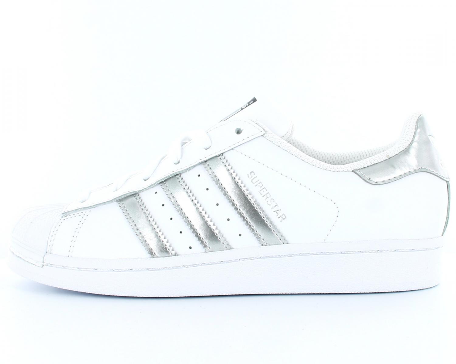 adidas superstar femme blanc argent