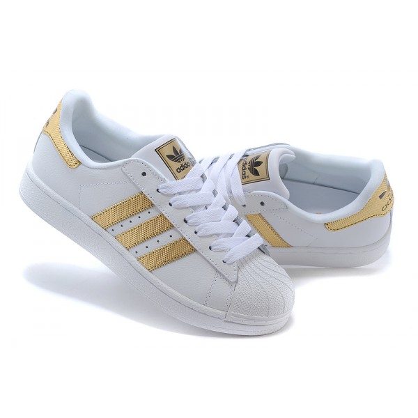 adidas superstar noir blanc doré