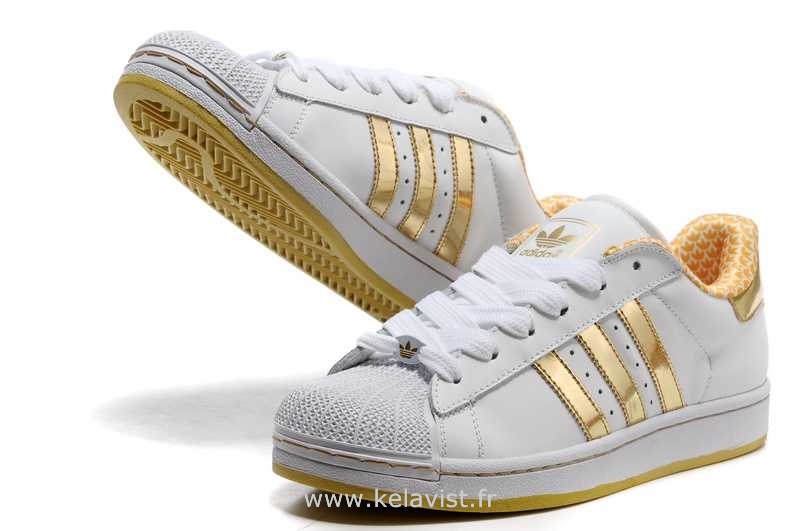 adidas chaussures superstar ii or blanc